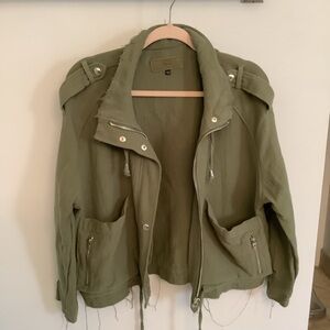 Blank NYC Green Utility Jacket with Relaxed Fit-XS